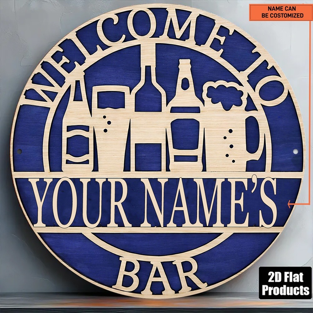 Wine Beer Name - [2D Piatto] 1 pz. Targa Rotonda